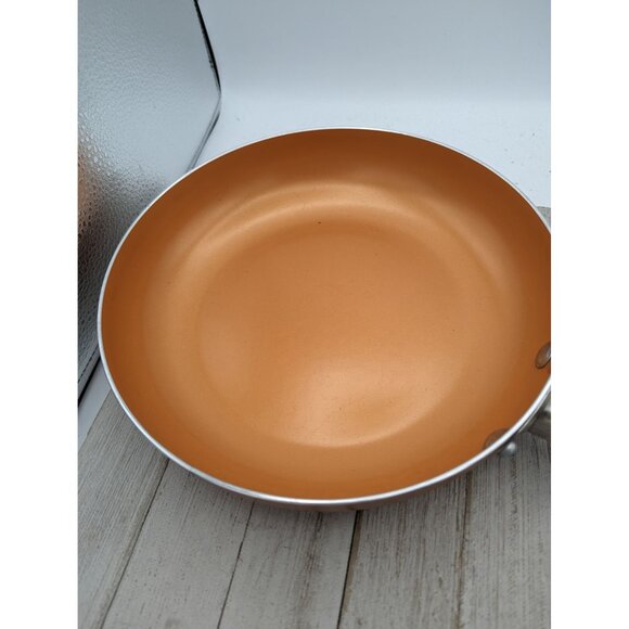 Copper Nonstick Ceramic Coating Fry Pan Skillet 9 1/2" Stainless Steel Todd Engl - Picture 3 of 7